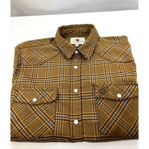 Odell Brewing Company Fort Collins Colorado Plaid Western Snap Shirt Size Medium